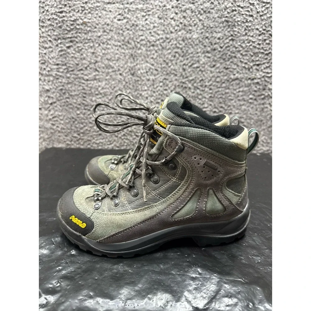 Asolo Fusion 70 GTX Waterproof Gore Tex Hiking‎ Boots Green Womens Size 6 US
